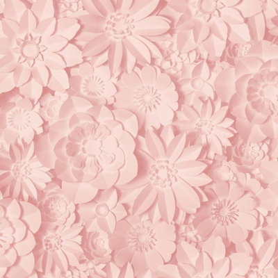 Dimensions Floral Wallpaper Pink Fine Decor FD42555