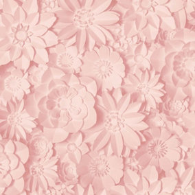 Dimensions Floral Wallpaper Pink Fine Decor FD42555
