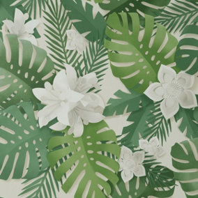 Dimensions Tropical Wallpaper Green Fine Decor FD4230