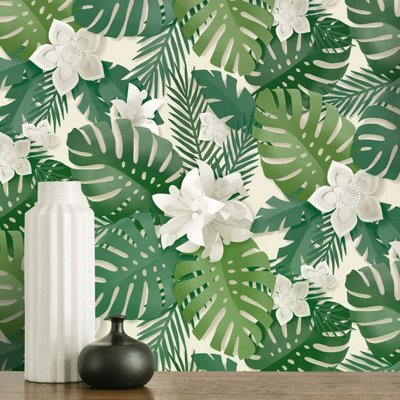 Plain Green Fabric, Wallpaper and Home Decor