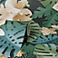 Dimensions Tropical Wallpaper Green / Mustard Fine Decor FD4231