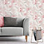Dimensions Tropical Wallpaper Pink / Grey Fine Decor FD42829