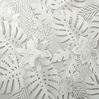 Dimensions Tropical Wallpaper White Fine Decor FD42828
