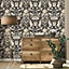 Dimensions Woodland Wallpaper Charcoal Fine Decor FD42948