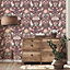 Dimensions Woodland Wallpaper Plum Fine Decor FD42949