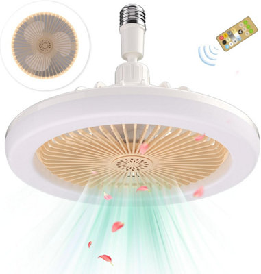Dimmable E27 LED Smart Ceiling Fan with Remote Control, 3 Speed ...