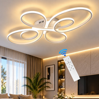 Dimmable LED Ceiling Lamp with Remote Control for Living Room