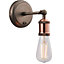 Dimmable LED Wall Light Industrial Aged Copper Adjustable Lamp Lighting Fitting