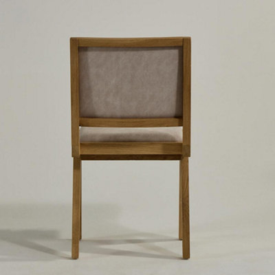 Dimo Dining Chair Linen Fabric Padded Seat Scandi Mid-Century Ashy ...