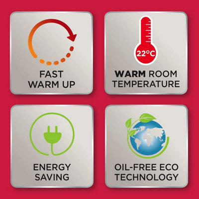 Dimplex 2kW Portable Eco Oil Free Radiator Adjustable Thermostat ...