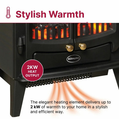 Dimplex Springborne Optiflame Electric Freestanding Stove 2kW, Matt ...
