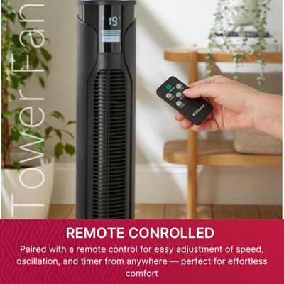 Dimplex Tower Fan with Remote Control, 3 Speeds + Night Mode, Timer
