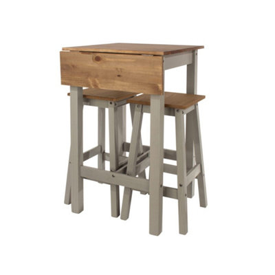 Dinea Drop Leaf Breakfast Table Two High Stools Set. DIY at B Q