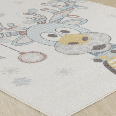 DINGO Kids Modern Multicolour/Blue/Bedroom Area Rug 160 x 213 cm
