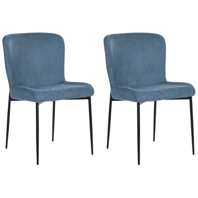 Dining Chair ADA Set of 2 Fabric Blue