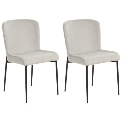 Dining Chair ADA Set of 2 Fabric Light Grey