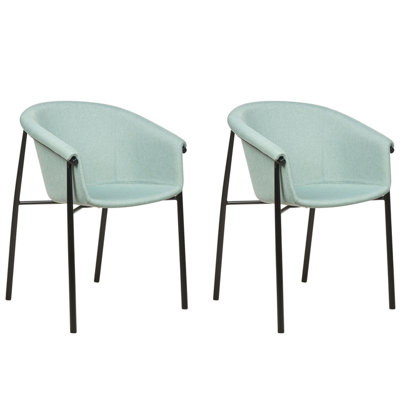 Dining Chair AMES Set of 2 Fabric Mint Green