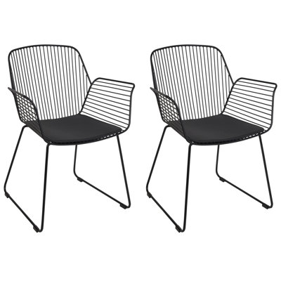 Dining Chair APPLETON Set of 2 Metal Black