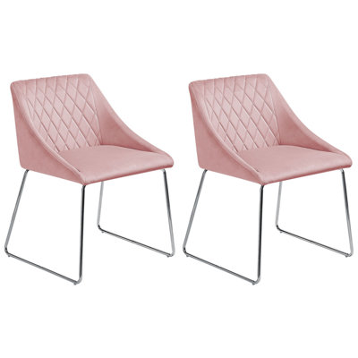 Dining Chair ARCATA Set of 2 Velvet Pink