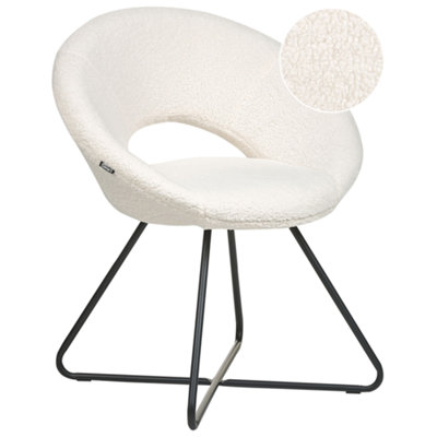 Dining Chair Boucle White RACHEL | DIY at B&Q