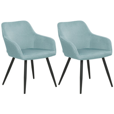 Dining Chair CASMALIA Set of 2 Velvet Light Blue