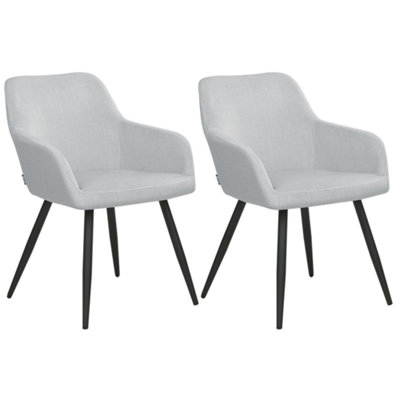 Dining Chair CASMALIA Set of 2 Velvet Light Grey