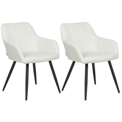 Dining Chair CASMALIA Set of 2 Velvet Off-White