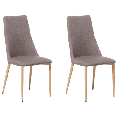 Dining Chair CLAYTON Set of 2 Fabric Taupe