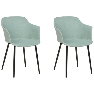 Dining Chair ELIM Set of 2 Fabric Mint Green