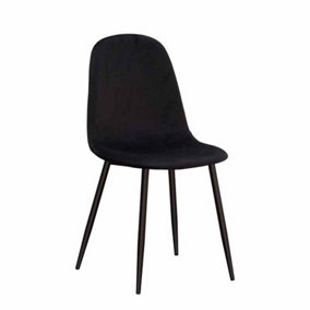 Dining Chair - Fabric/Metal - L52 x W44 x H86 cm - Black