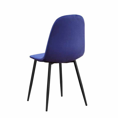 Dining Chair - Fabric/Metal - L52 x W44 x H86 cm - Blue/Black