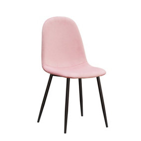 Dining Chair - Fabric/Metal - L52 x W44 x H86 cm - Pink/Black