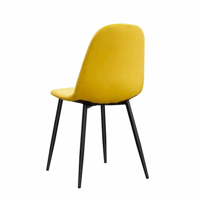 Dining Chair - Fabric/Metal - L52 x W44 x H86 cm - Yellow/Black
