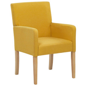 Dining Chair Fabric Yellow ROCKEFELLER