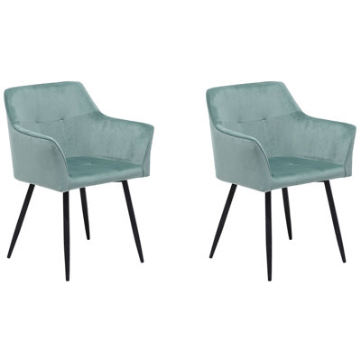 Dining Chair JASMIN Set of 2 Velvet Mint Green