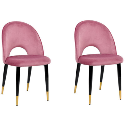 Dining Chair MAGALIA Set of 2 Velvet Pink