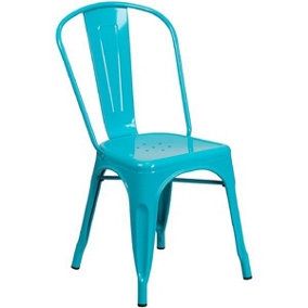 Dining Chair - Metal - L43 x W43 x H83 cm - Blue