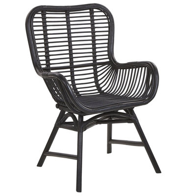 Dining Chair Rattan Black TOGO