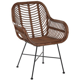 Dining Chair Rattan Brown CANORA
