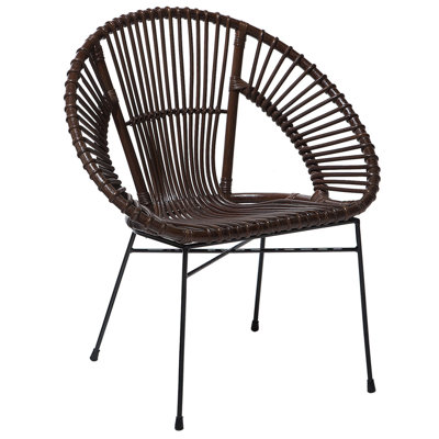 Dining Chair Rattan Dark Brown SARITA