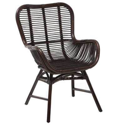 Dining Chair Rattan Dark Brown TOGO