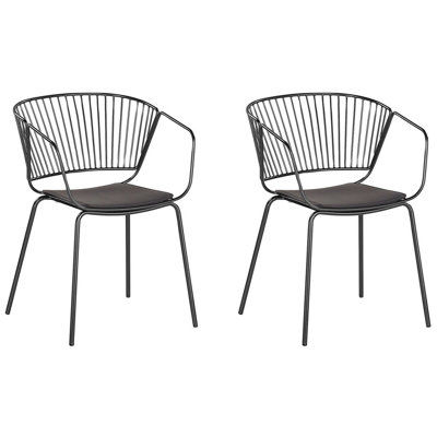 Dining Chair RIGBY Set of 2 Metal Black