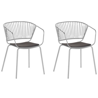 Dining Chair RIGBY Set of 2 Metal Silver