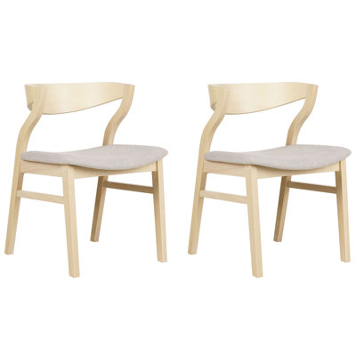 Dining Chair Set of 2 Beige MAROA