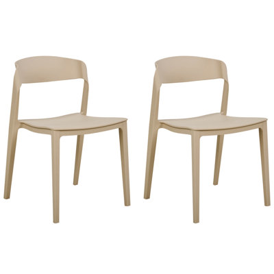 Dining Chair Set of 2 Beige SOMERS