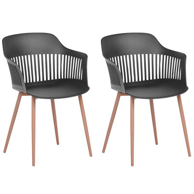 Dining Chair Set of 2 Black BERECA