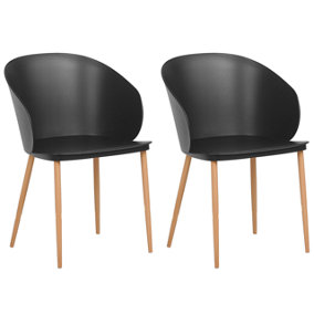 Dining Chair Set of 2 Black BLAYKEE