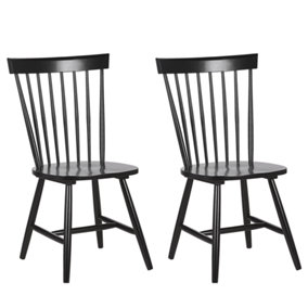 Dining Chair Set of 2 Black BURGES