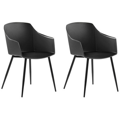 Dining Chair Set of 2 Black FONDA