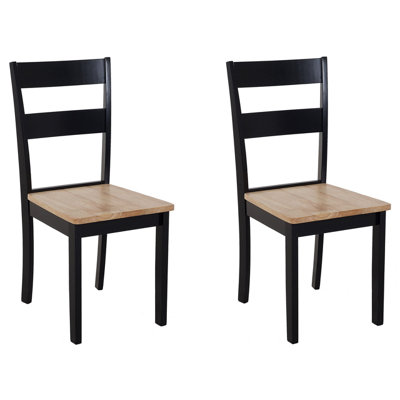 Dining Chair Set of 2 Black GEORGIA